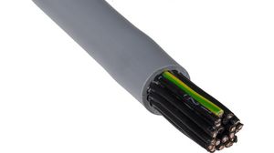 Flerkärnig kabel, YY Oskärmad, PVC, 25x 1mm², 50m, Grå